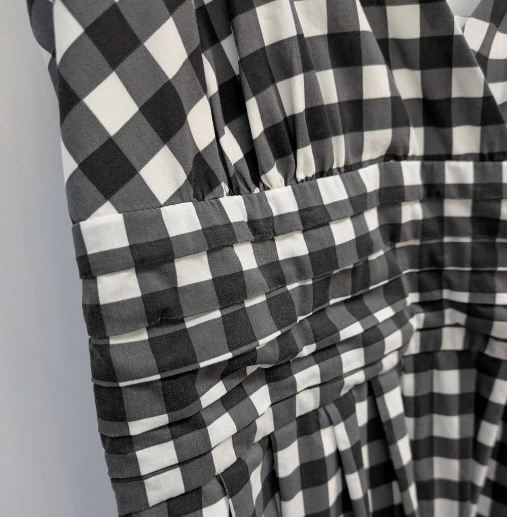 Banana Republic Factory Black and White Gingham Midi Dress with POCKETS!! - Picture 4 of 9
